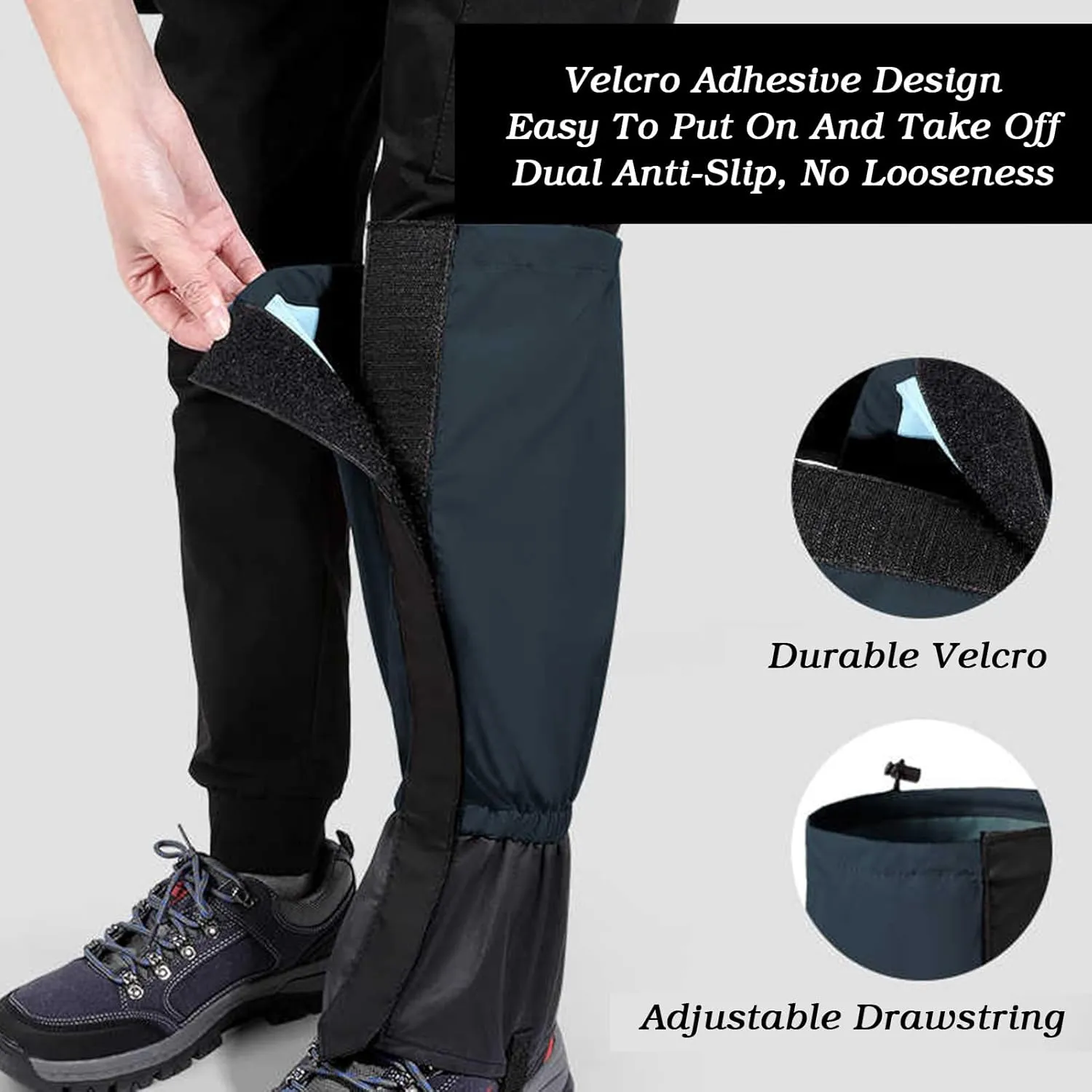 Leg Gaiters,Adjustable Ankle Gaiters,Polyester Hiking Gaiters,Breathable Snake Bite Protective Gaiters,Suitable for Adults and Children