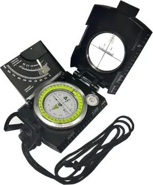 Lensatic Compass Military Grade, JYEASTZ Sighting Clinometer Compass for Hiking, IP65 Waterproof Professional Outdoor Compass Durable Boy Scout Compass with Carry Bag