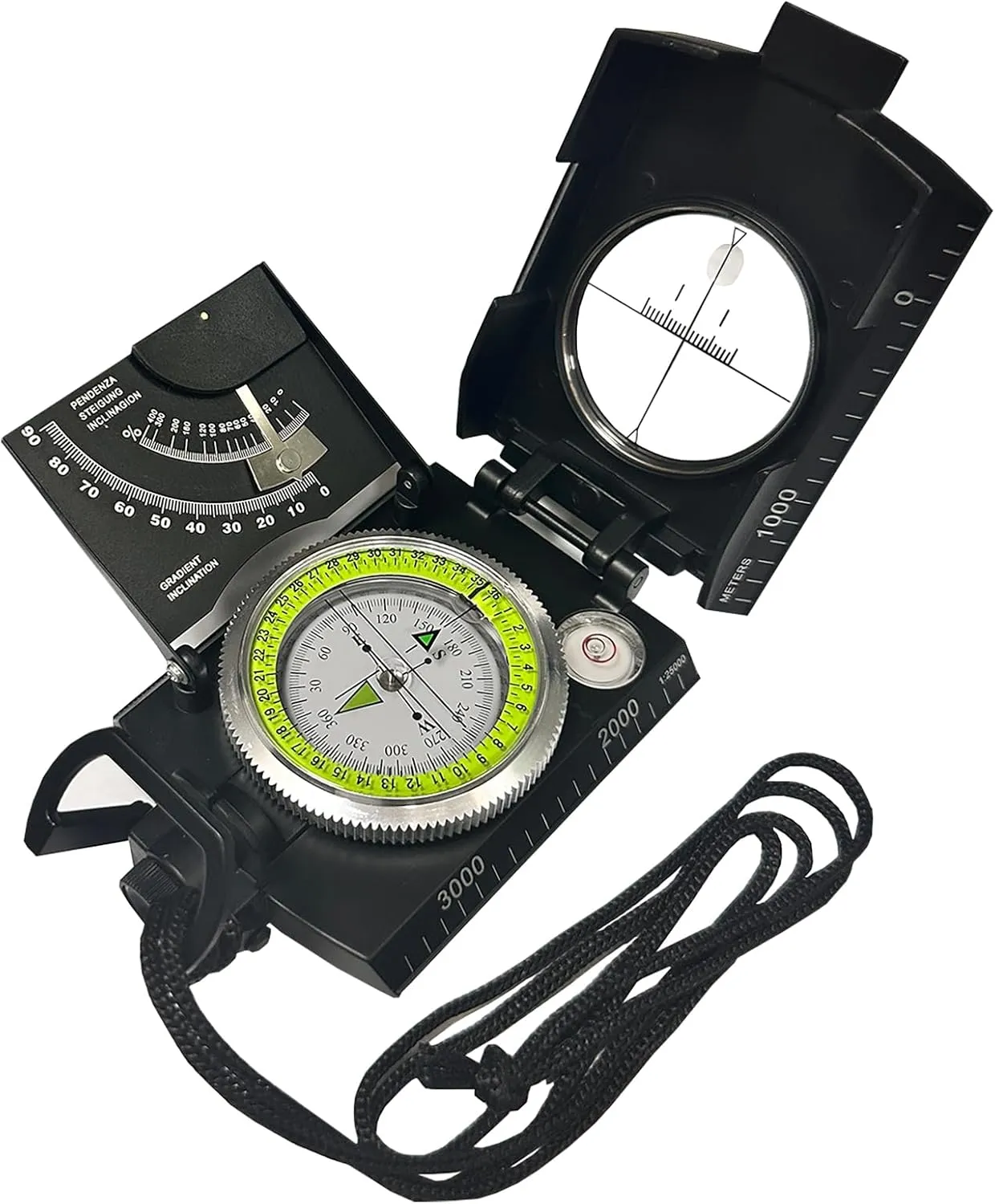 Lensatic Compass Military Grade, JYEASTZ Sighting Clinometer Compass for Hiking, IP65 Waterproof Professional Outdoor Compass Durable Boy Scout Compass with Carry Bag