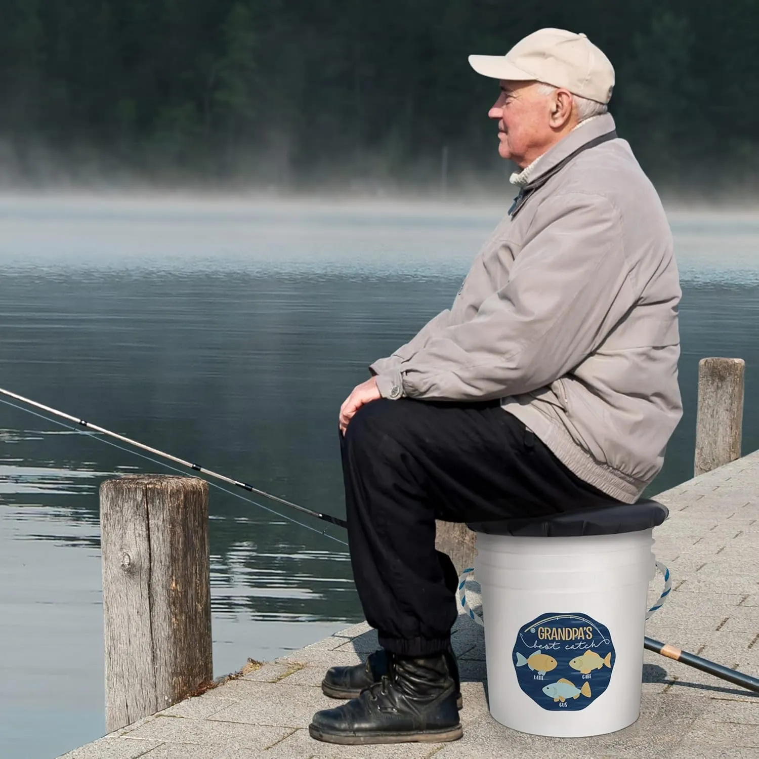 Let's Make Memories Seated Fishing Pail - for Him