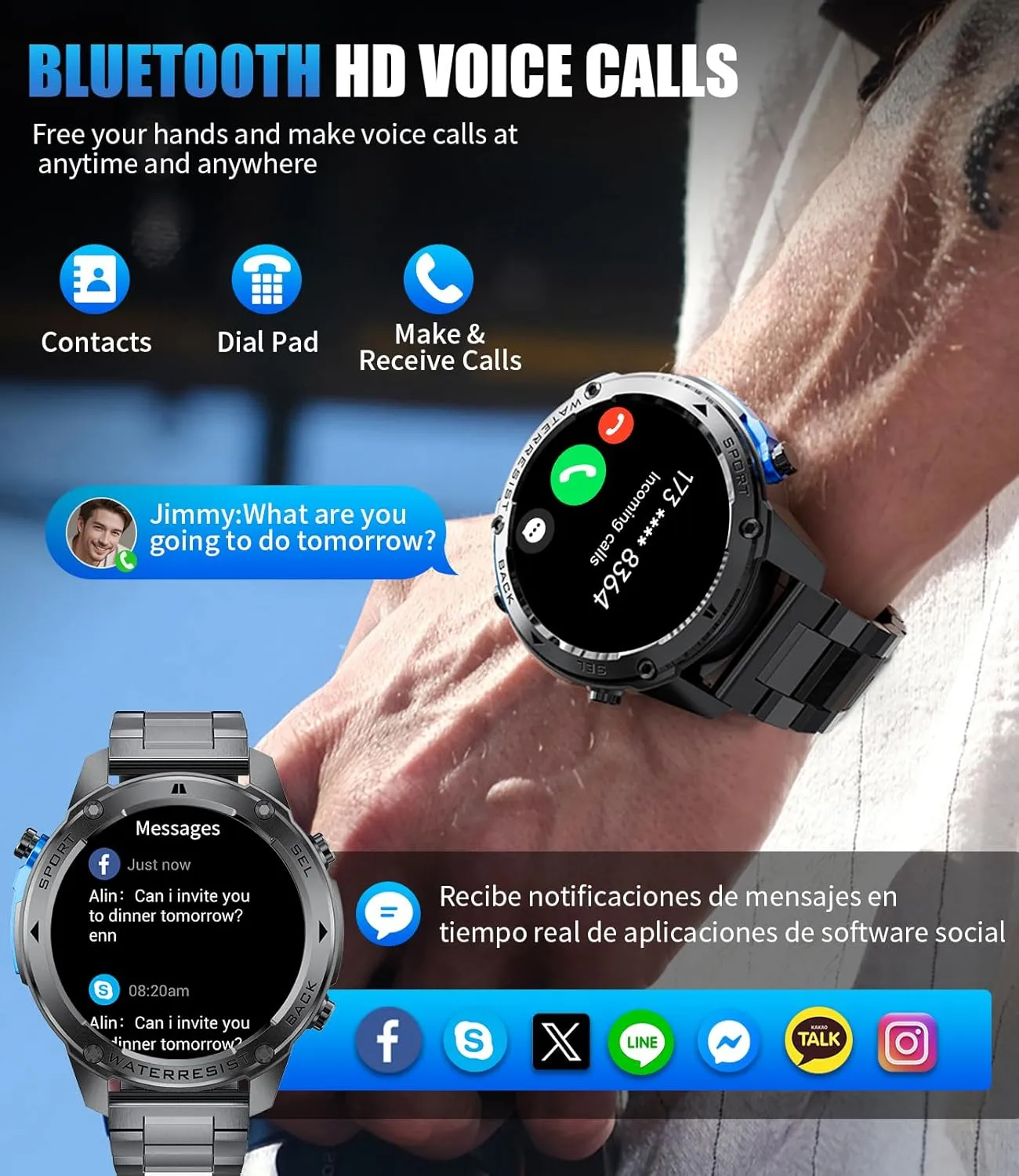 LIGE GPS Military Smart Watch for Men, Compass GPS Running Watch, 170  Sport Modes Fitness Tracker Watch, 1.43'' AMOLED Smart Watches, Rugged Smart Watch for Android iOS