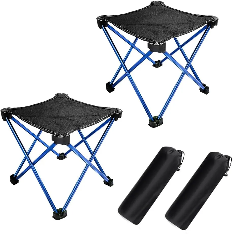 Lightweight Camping Stool 7075 Aluminum Small Folding Camping portable Chair with Carry Bag Retractable Backpacking Stool for Travel Camping Hiking Fishing Garden Work Picnic BBQ Outdoor（2 pcs）