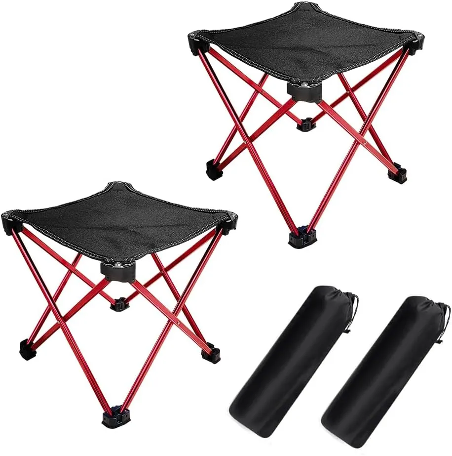 Lightweight Camping Stool 7075 Aluminum Small Folding Camping Portable Chair with Carry Bag Retractable Backpacking Stool for Travel Camping Hiking Fishing Garden Work Picnic BBQ Outdoor