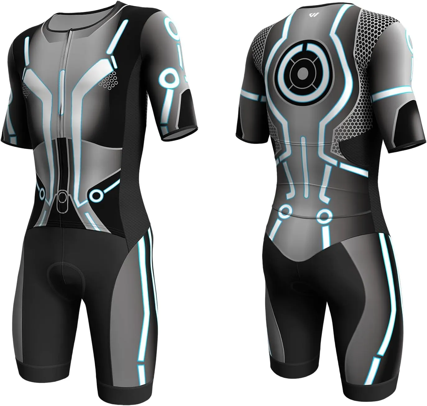 Logas Men‘s Triathlon Suit Trisuit Race Skinsuit Cycling Speed Suit Swimskin Bike Swim Run