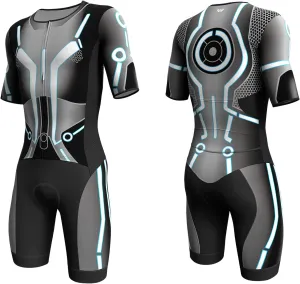 Logas Men‘s Triathlon Suit Trisuit Race Skinsuit Cycling Speed Suit Swimskin Bike Swim Run