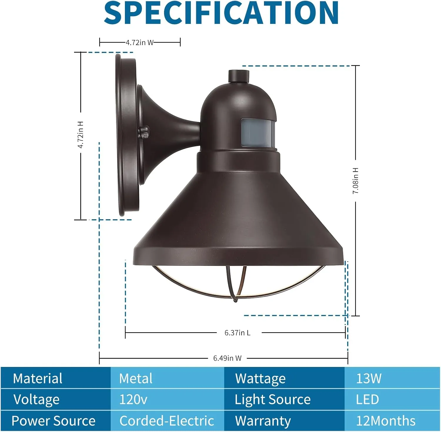 LONEDRUID 2 Pack Motion Sensor Outdoor LED Wall Sconce Dusk to Dawn Exterior Barn Light Fixtures Brown Outside Porch Lantern Farmhouse Wall Mount Garage Lamp for House Patio Front Door