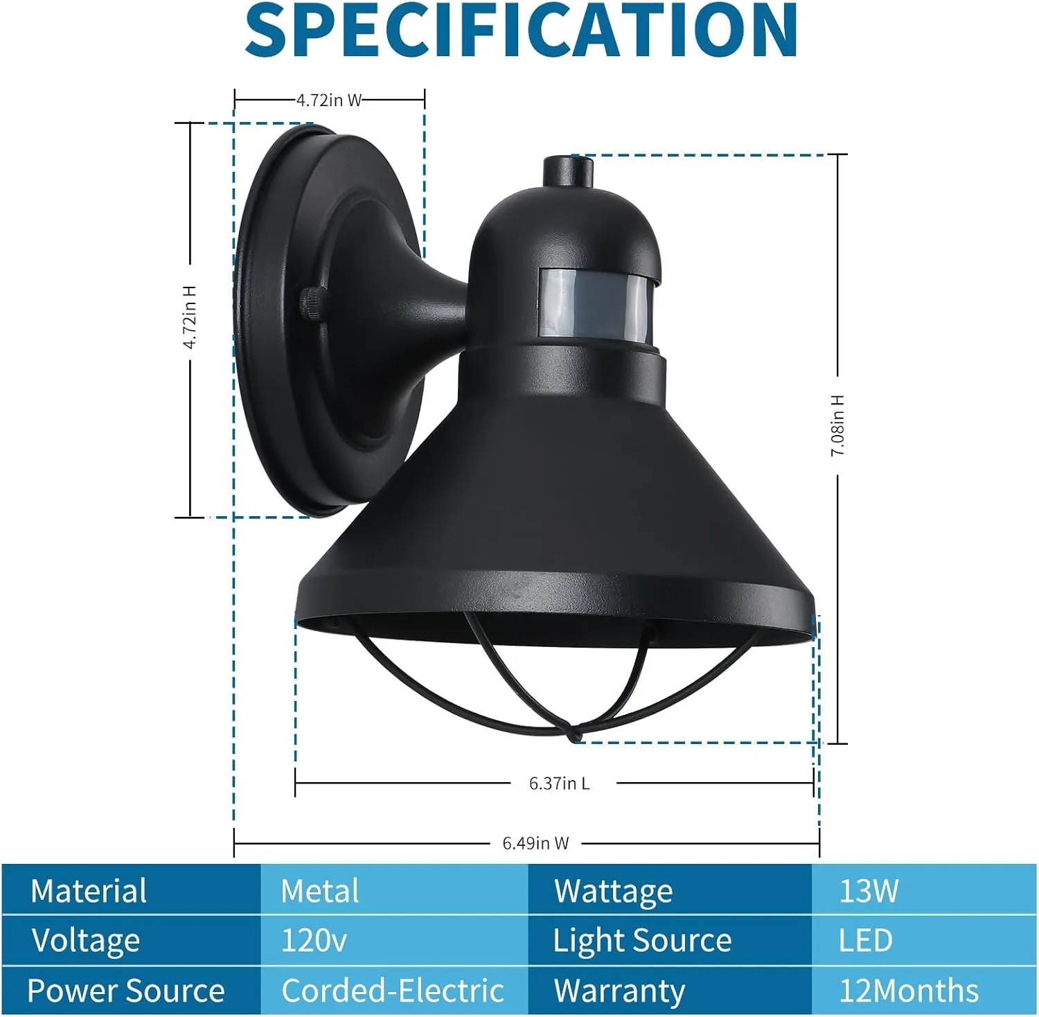 LONEDRUID Motion Sensor Outdoor LED Porch Wall Light Fixtures Dusk to Dawn Exterior Barn Lantern Black Farmhouse Sconce Lighting Wall Mount Lamp for Garage Patio Balcony Doorway