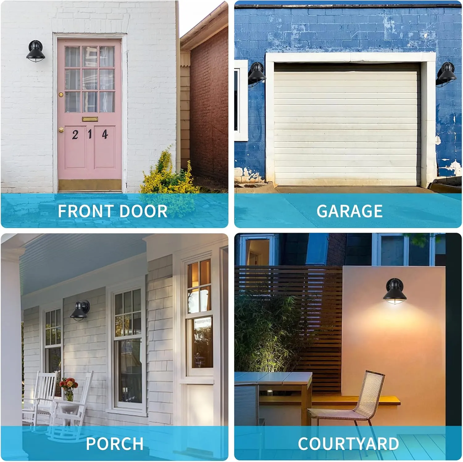 LONEDRUID Motion Sensor Outdoor LED Porch Wall Light Fixtures Dusk to Dawn Exterior Barn Lantern Black Farmhouse Sconce Lighting Wall Mount Lamp for Garage Patio Balcony Doorway