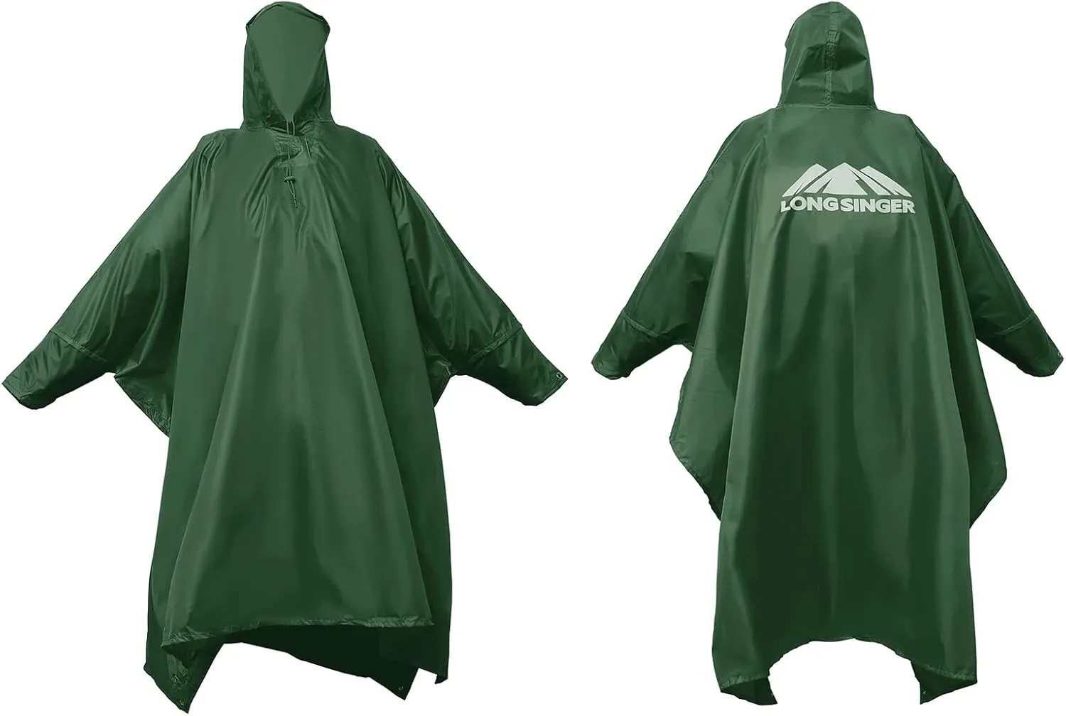 longsinger Rain Poncho for Adult, Waterproof Rain Poncho with Hood and Sleeve, Ideal for Hiking, Hunting, Camping