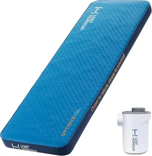 LOSTHORIZON 4.5” Thick Self Inflating Sleeping Pad with Solid Foam, Camping Mattress with Air Pump, Portable Roll Up Bed, Inflatable Outdoor Mat for Rooftop Tent Car Truck Van, Cot