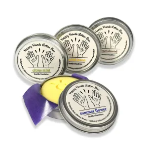 Lotion Bar Pack with Beeswax & Shea Butter, Gift Set for Women & Men. 4x (1.15oz) Solid Lotions in Travel Tins, Natural Mother's Day Present