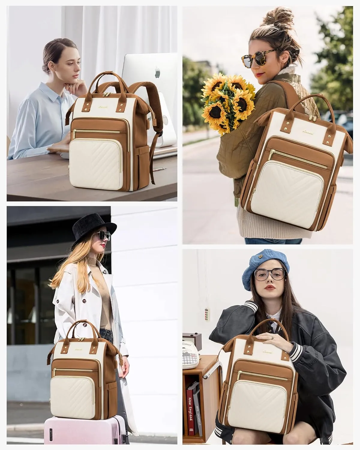 LOVEVOOK 15.6 Inch Laptop Backpack for Women,Travel Work Backpack Purse with USB Port,Large Capacity Nurse Bag Teacher Backpack,Waterproof Casual Daypack Business Computer Bag