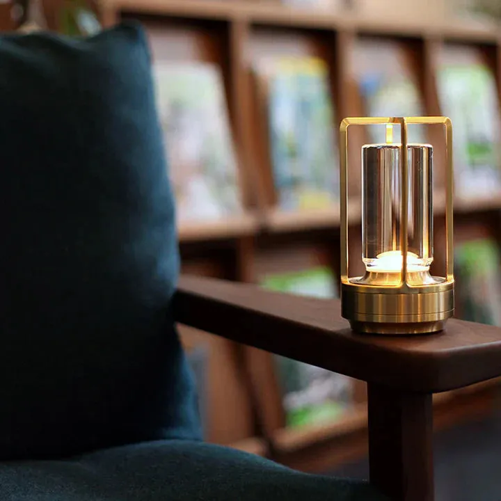 Lumiere Lantern Cordless Crystal Table Lamp