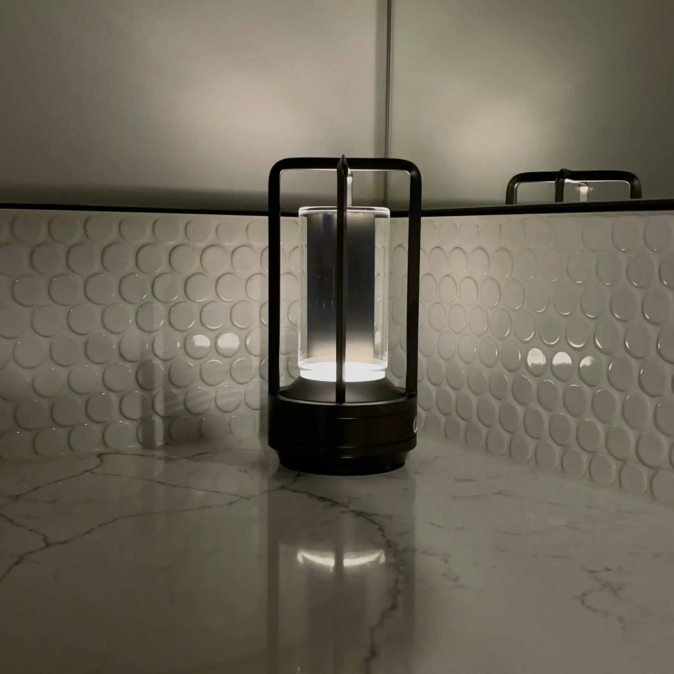 Lumiere Lantern Cordless Crystal Table Lamp