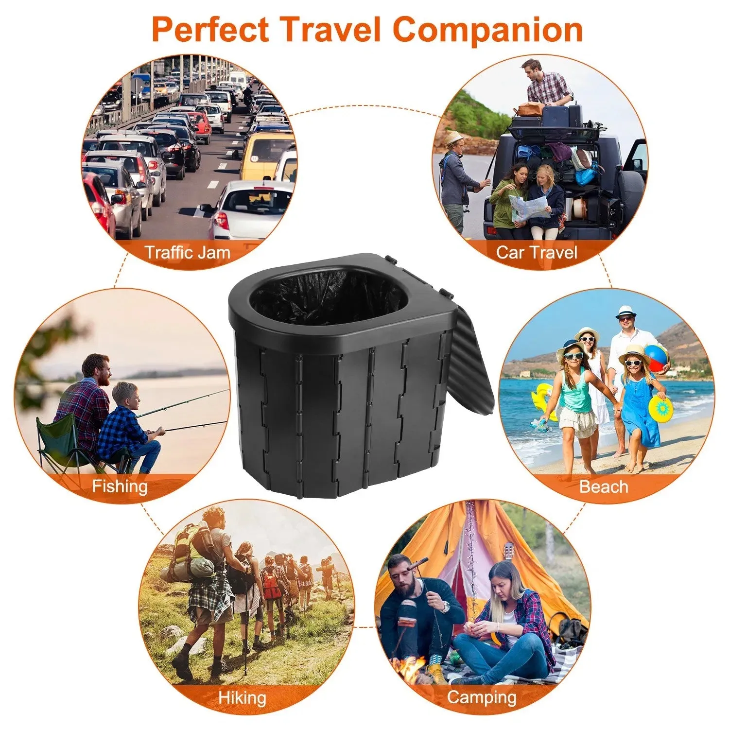 LunaLulinlk Collapsible Lid 1 Christmas sale Garbage Roll with Emergency Bag Simple Toilet