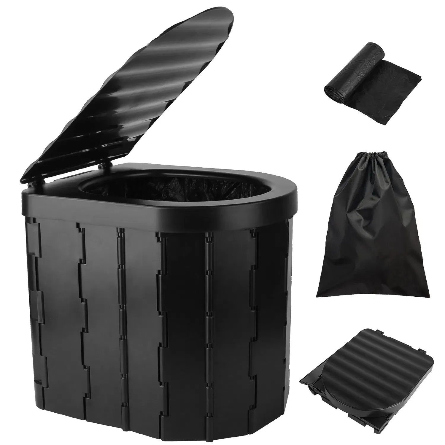 LunaLulinlk Collapsible Lid 1 Christmas sale Garbage Roll with Emergency Bag Simple Toilet