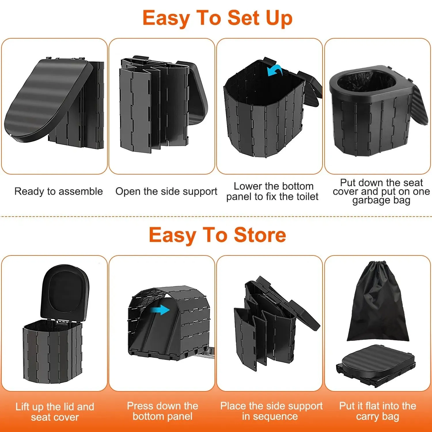LunaLulinlk Collapsible Lid 1 Christmas sale Garbage Roll with Emergency Bag Simple Toilet