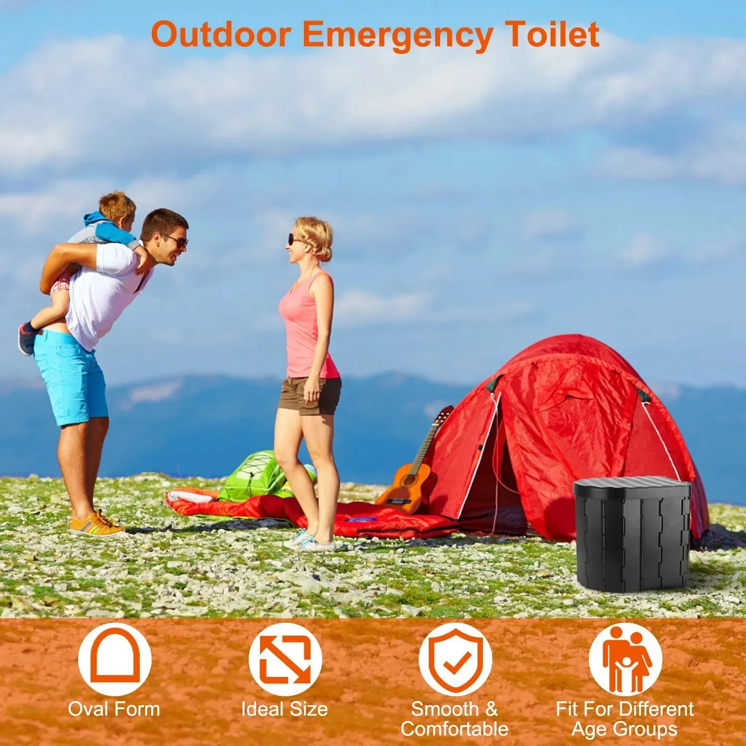 LunaLulinlk Collapsible Lid 1 Christmas sale Garbage Roll with Emergency Bag Simple Toilet