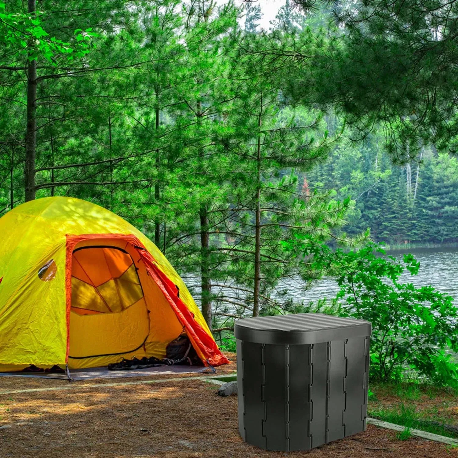 LunaLulinlk Collapsible Lid 1 Christmas sale Garbage Roll with Emergency Bag Simple Toilet
