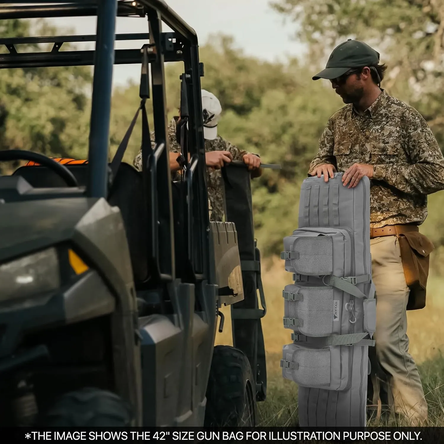 MADOG 47 inch Double Rifle Bag Soft Pistol Cases Long Portable Tactical Shotgun Backpack for Shooting Hunting Carrying, Gray