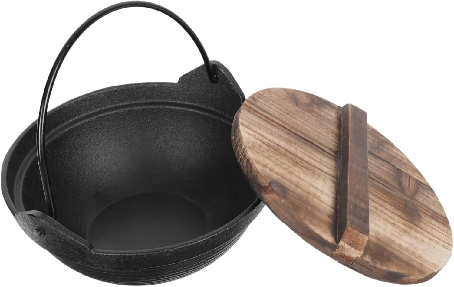 MAGICLULU 1pc Cast Hot Pot Lid Single Serving Induction Cooker Pot for Home and Outdoor Cooking Compact Camping Saucepan for Ramen and Stews