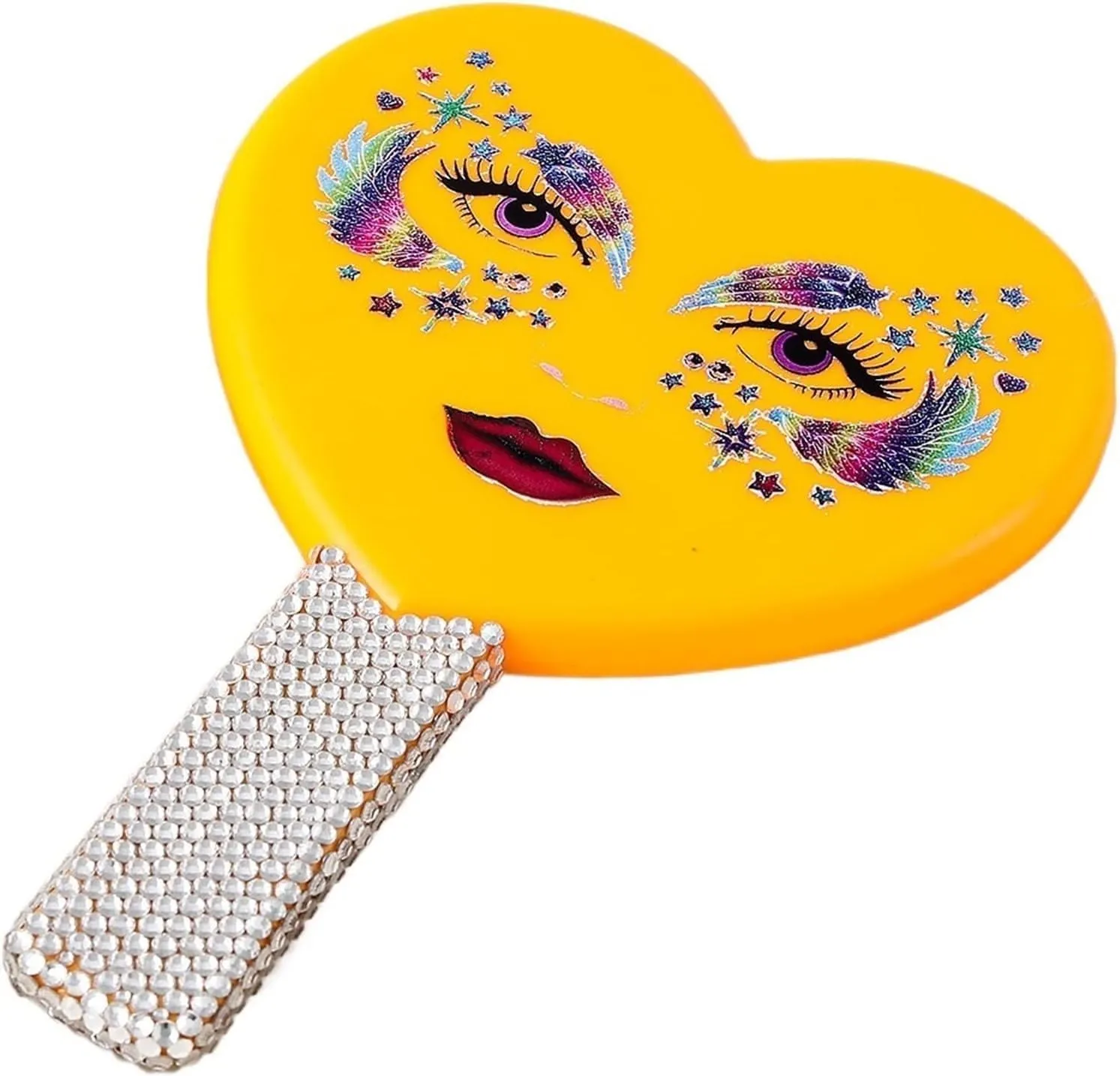 MaGiLL Mirror Personalised Makeup Mirror Can Custom Heart Makeup Vanity Mirror with Handle Salon Compact Mirrors Cosmetic Mirror for