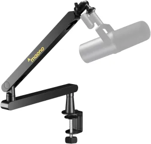 MAONO Microphone Arm, Mic Boom Arm with Cable Management Channels, Desk Clamp, Versatile Mounting, and Fully Adjustable, Heavy Duty Microphone Stand for Podcast (Low Profile (BA92 Black))