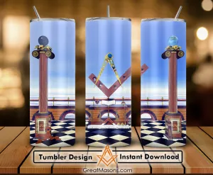 Mason Square and Compass Great Masons Skinny Tumbler Wrap Png Straight & Tapered Tumbler File Digital