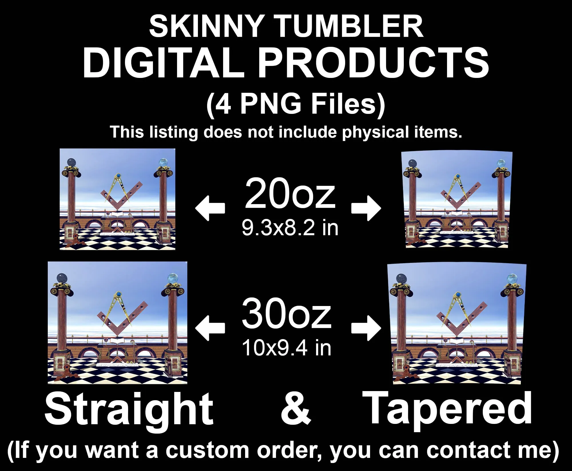 Mason Square and Compass Great Masons Skinny Tumbler Wrap Png Straight & Tapered Tumbler File Digital