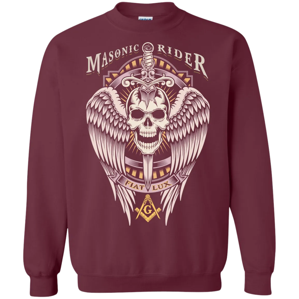 Masonic Rider Winged Skull With Sword Freemason Freemason Square & Compass