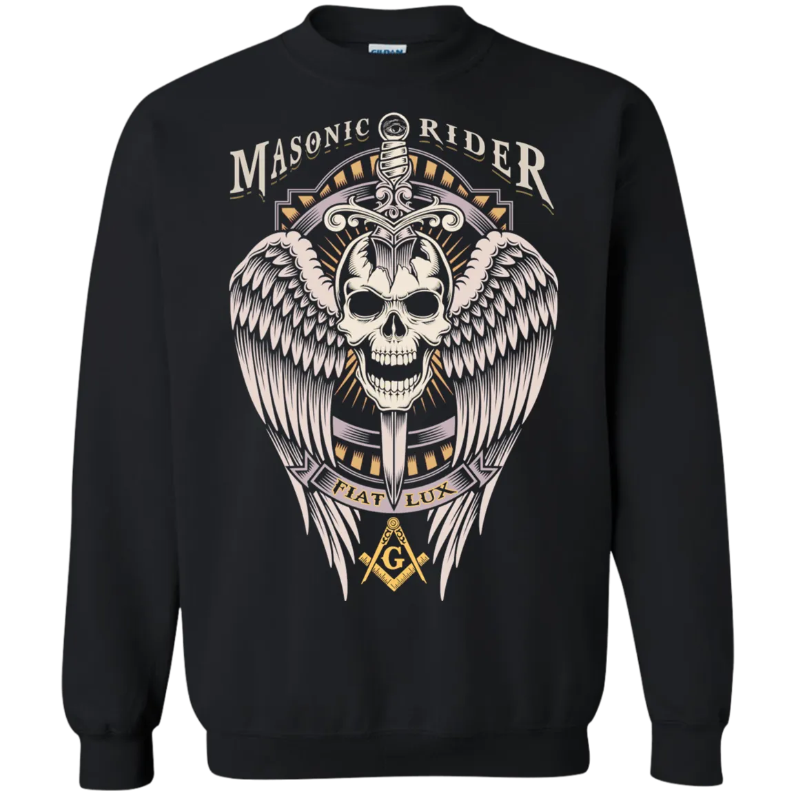 Masonic Rider Winged Skull With Sword Freemason Freemason Square & Compass