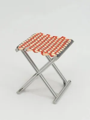 Mazha Stool - Cream/Persimmon