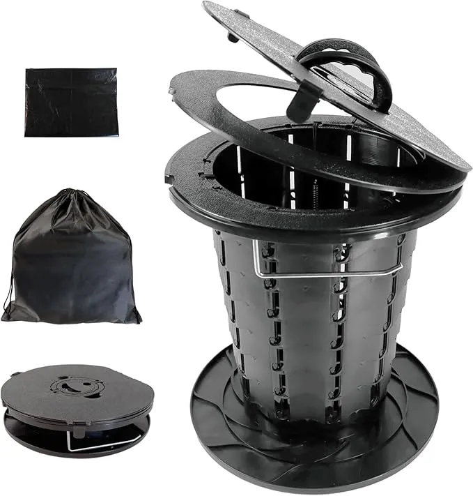 MEETSUN Portable Toilet for Camping,Camping Toilet Portable Hold Up 330Lbs. Adjustable Height Foldable Camp Toilet,Portable Potty for Emergency Situations,Traffic Jams,Camping,Boat.No Light Version.