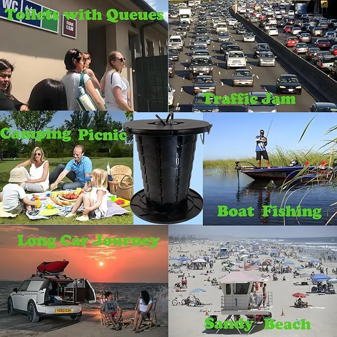 MEETSUN Portable Toilet for Camping,Camping Toilet Portable Hold Up 330Lbs. Adjustable Height Foldable Camp Toilet,Portable Potty for Emergency Situations,Traffic Jams,Camping,Boat.No Light Version.