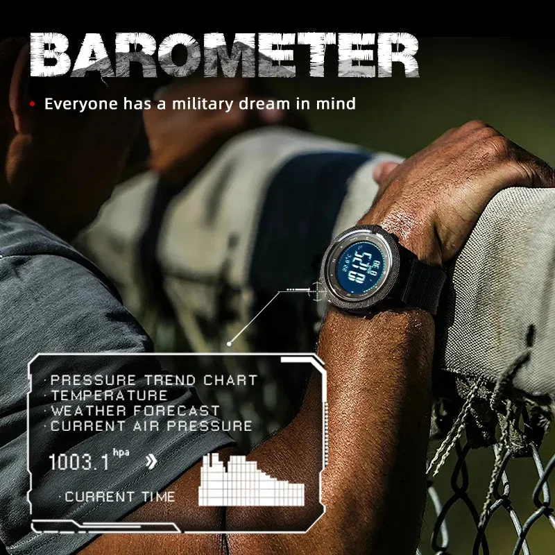 Men Digital Watch Altimeter Barometer Compass WR50M
