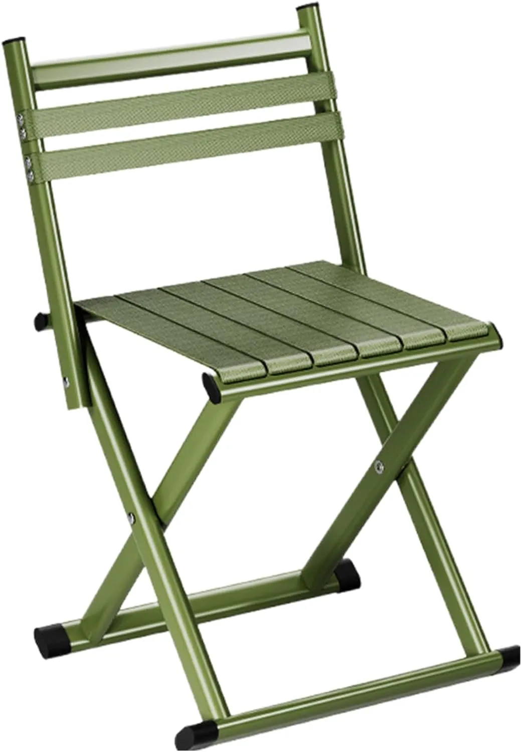 Metal Folding Stool - Outdoor Portable Seat | Patio Bench with Compact Foldable Frame, Lightweight Travel Chair for Camping, Fishing, Hiking, Backyard, Picnic, Beach, RV Trips
