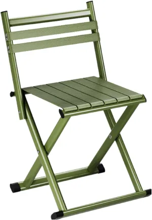 Metal Folding Stool - Outdoor Portable Seat | Patio Bench with Compact Foldable Frame, Lightweight Travel Chair for Camping, Fishing, Hiking, Backyard, Picnic, Beach, RV Trips