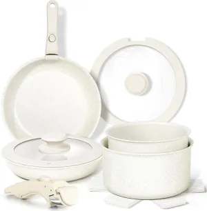 MICHELANGELO Pots and Pans Set Removable Handle, 12 Piece Nonstick Kitchen Cookware Sets, Detachable Handle Pot and Pan, Stackable Pots and Pans Set with Removable Handle, Oven Safe