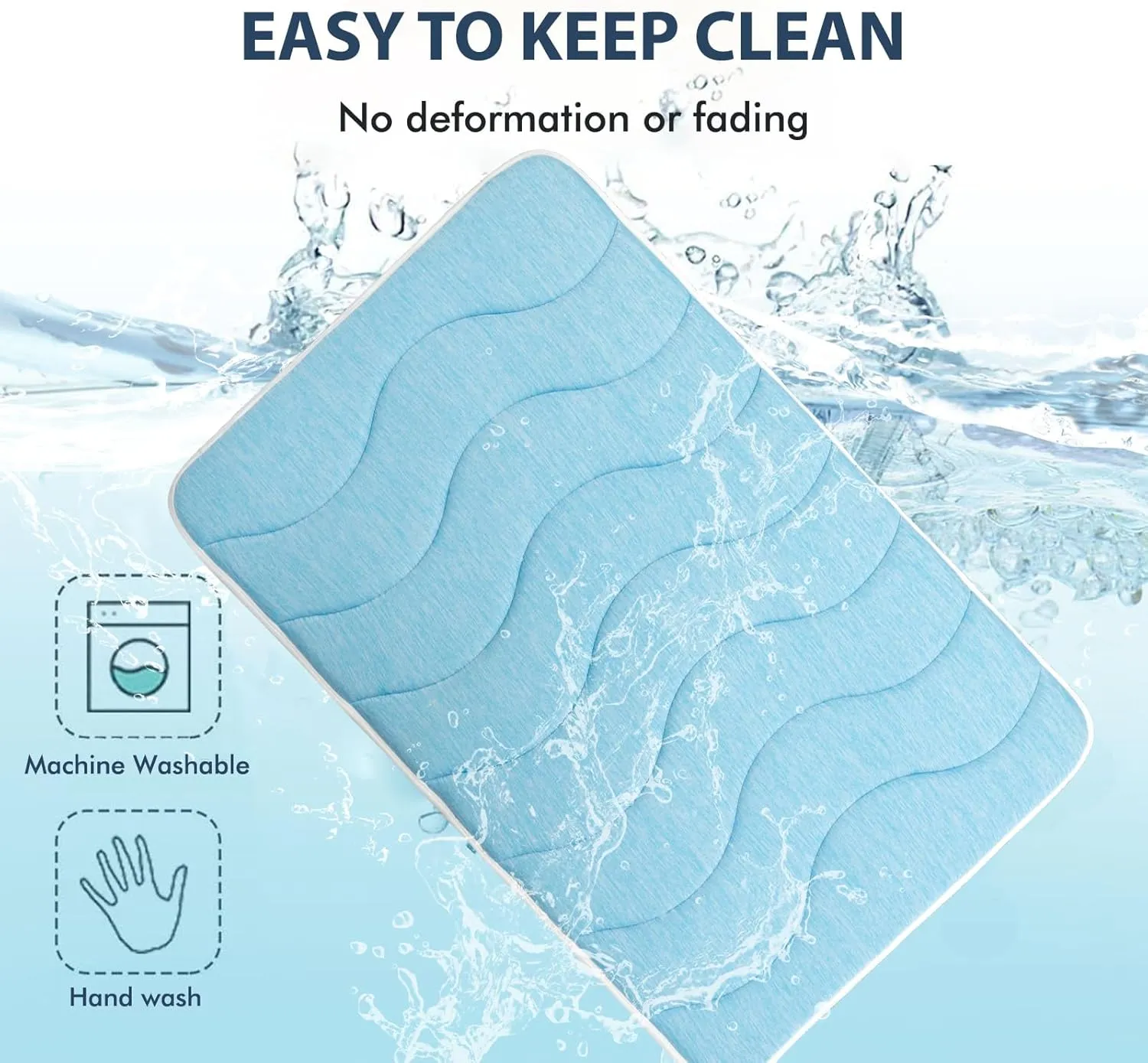 MICROCOSMOS 0.8" Thick Cooling Dog Foam Pad & Summer Pet Sleeping Mat, Machine Washable, Materials Safe, Portable Flat Pet Bed for Dogs.(Sky Blue, 30" x 19")