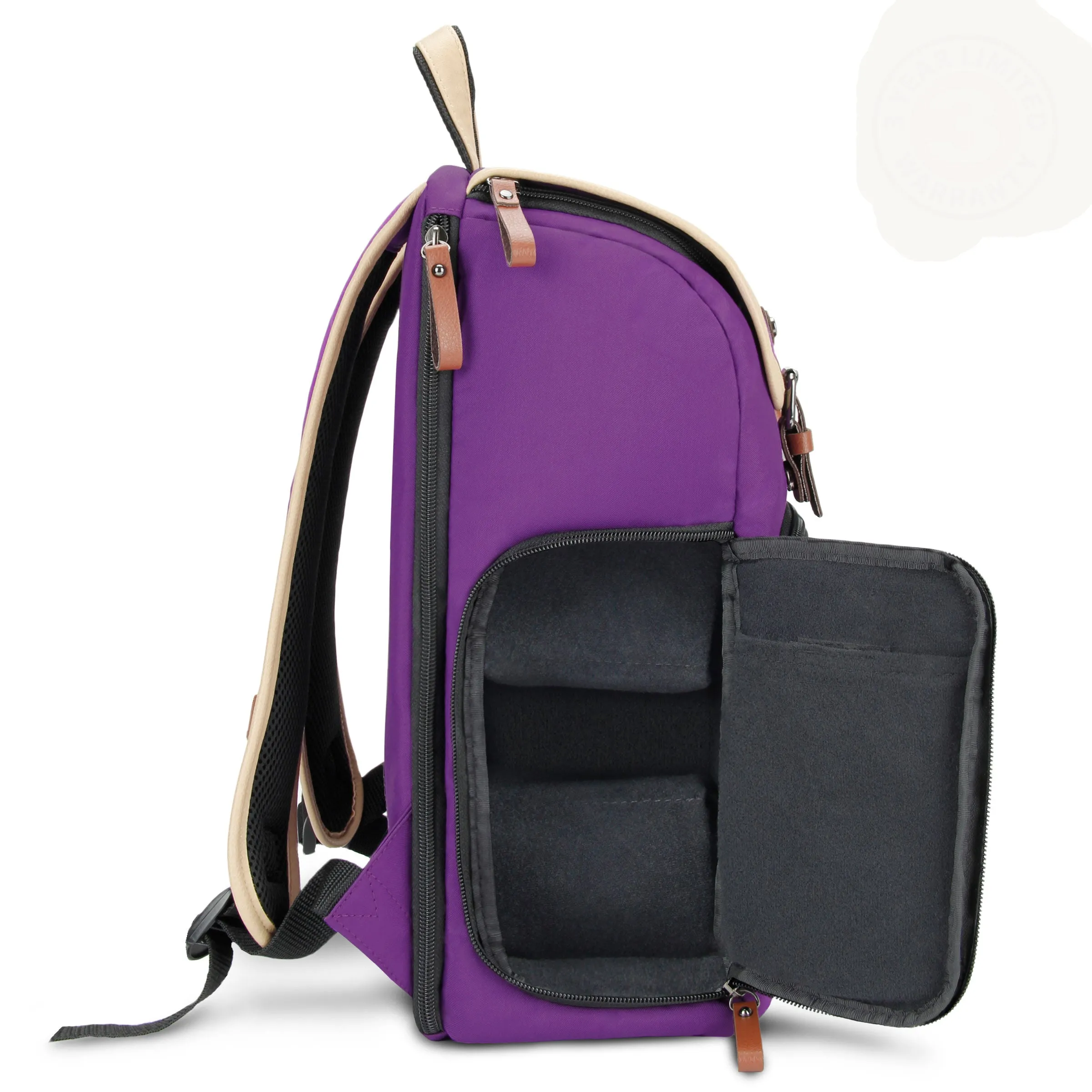 Mid volume Digital SLR Camera Backpack Purple with Tablet Compartment