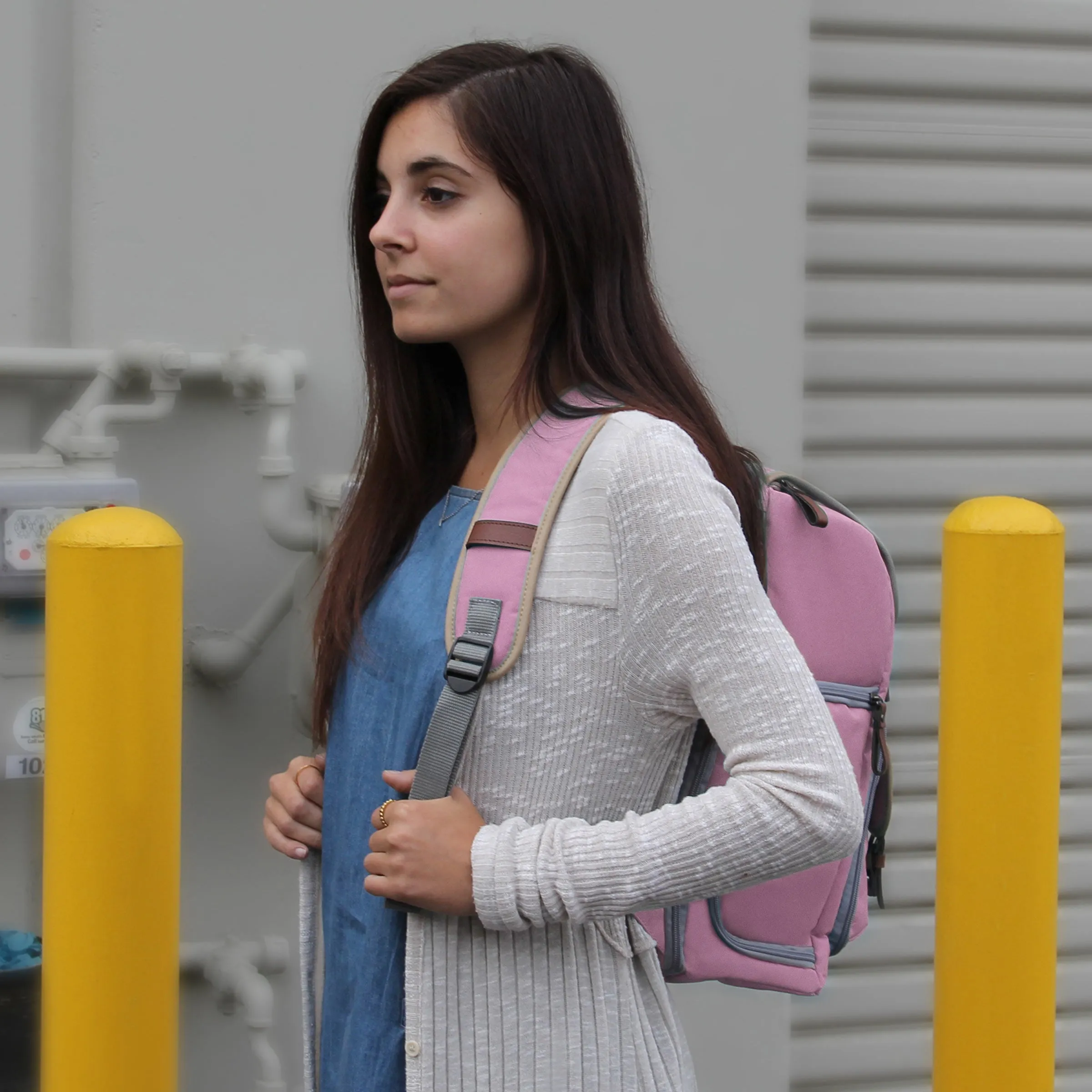 Mid volume Digital SLR Camera Backpack Purple with Tablet Compartment