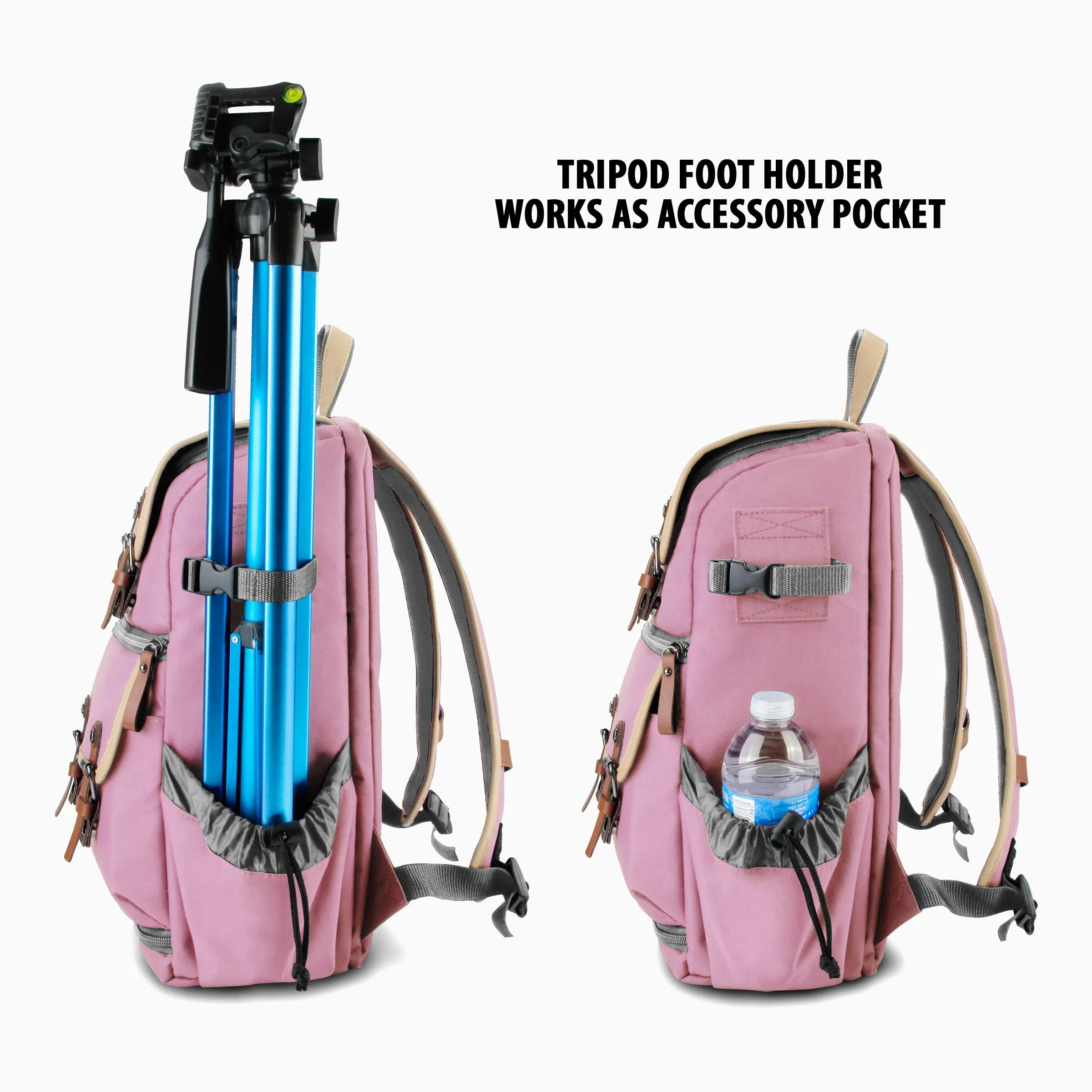 Mid volume Digital SLR Camera Backpack Purple with Tablet Compartment