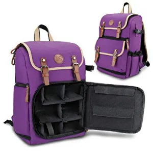 Mid volume Digital SLR Camera Backpack Purple with Tablet Compartment
