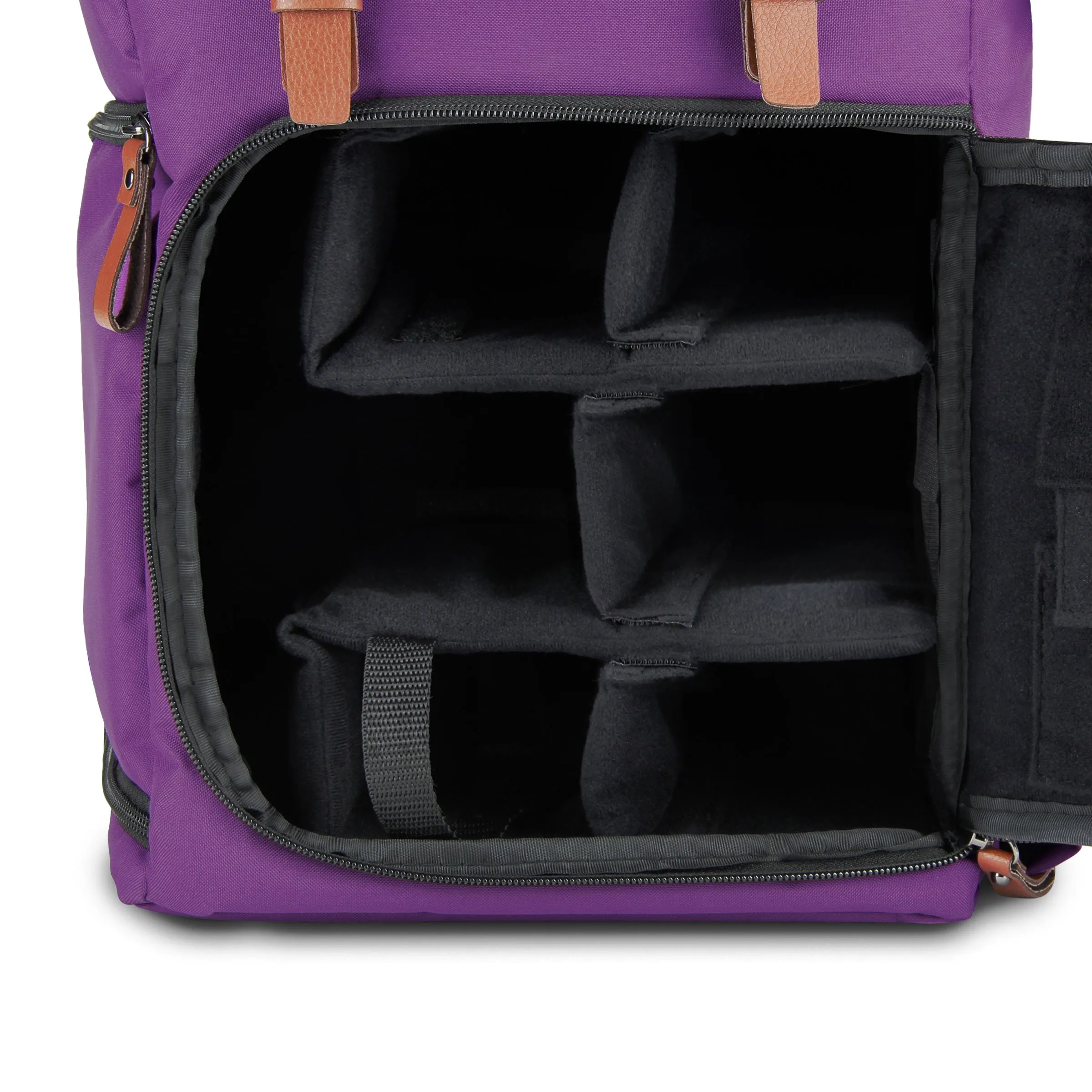 Mid volume Digital SLR Camera Backpack Purple with Tablet Compartment