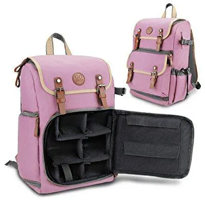 Mid volume Digital SLR Camera Backpack Purple with Tablet Compartment