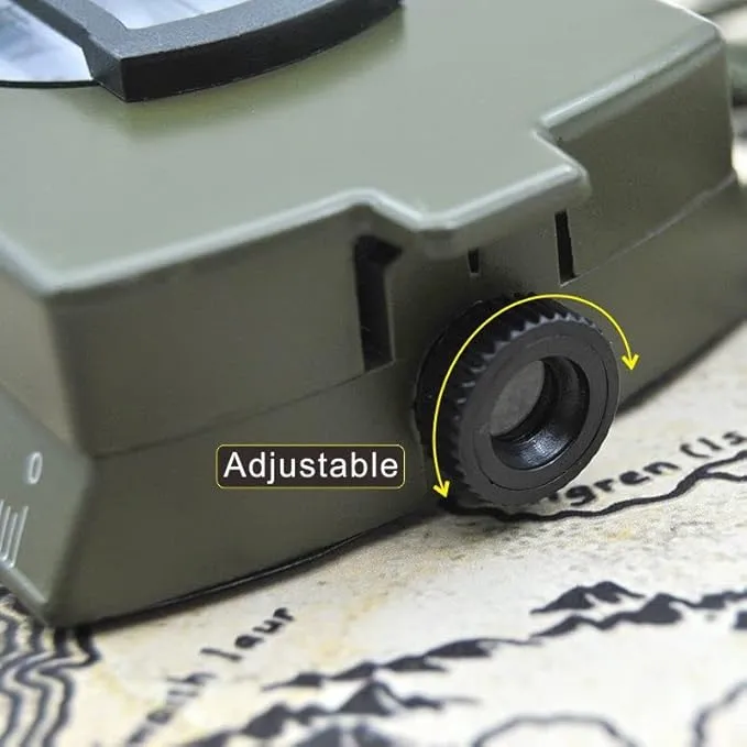 Military Lensatic Sighting Compass Waterproof and Shakeproof with Map Measurer Distance Calculator, Pouch for Camping, Hiking