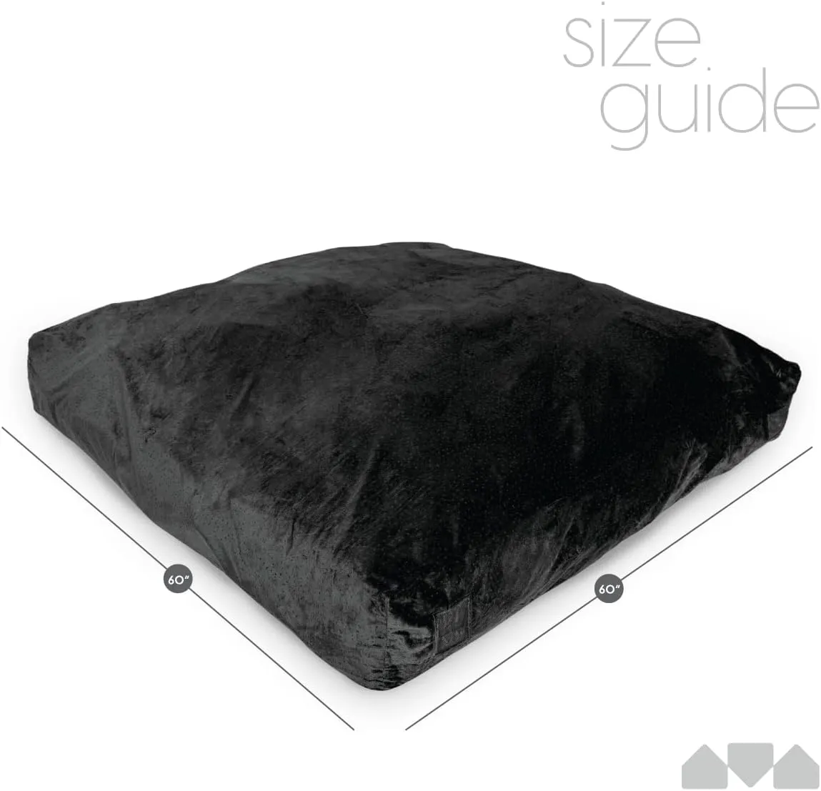 Milliard Crash Pad Sensory Pad with Foam Blocks for Kids and Adults with Washable Cover (5 feet x 5 feet) Black