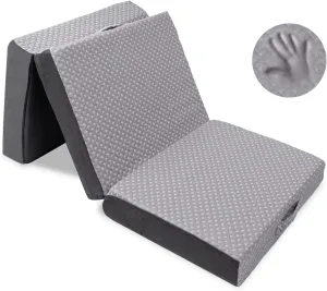 Milliard Trifold Mattress, Cot Size, 6 inch, Portable Foldable Mattress with Memory Foam & Washable Cover, Tri-Folding Floor Bed, Camping, Fold Up Guest Bed, RV Travel, Sleepovers, 75" x 31"