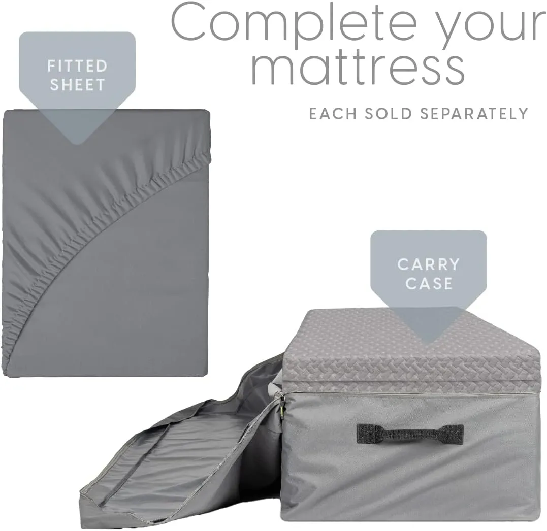 Milliard Trifold Mattress, Cot Size, 6 inch, Portable Foldable Mattress with Memory Foam & Washable Cover, Tri-Folding Floor Bed, Camping, Fold Up Guest Bed, RV Travel, Sleepovers, 75" x 31"