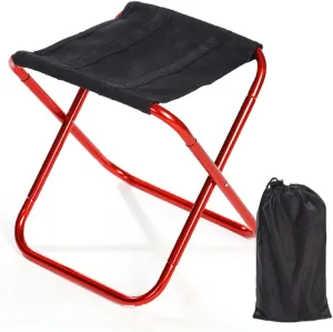 Mini Portable Folding Stool Camping Chair, Ultralight Aluminum Alloy Outdoor Slacker Chairs with Carry Bag for Camping, Fishing, Hiking, Barbecue, Picnic